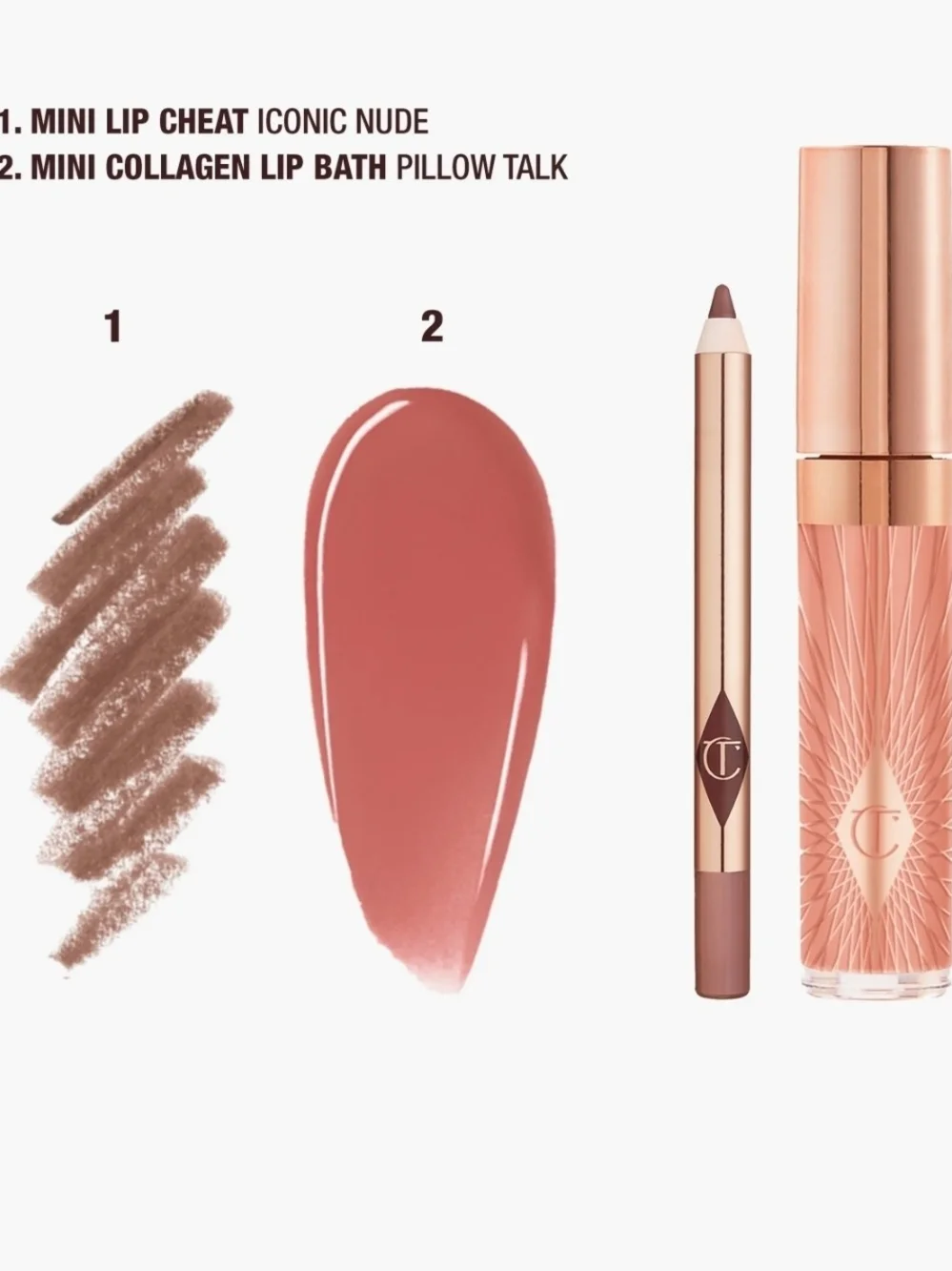 Charlotte Tilbury Glossy Nude Pink Lip Duo - Nude Pink And Iconic Nude